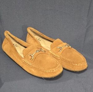 Isaac Mizrahi Tan Brown Suede Moccasin - Slip On Driving Shoes - Women's Size 6M